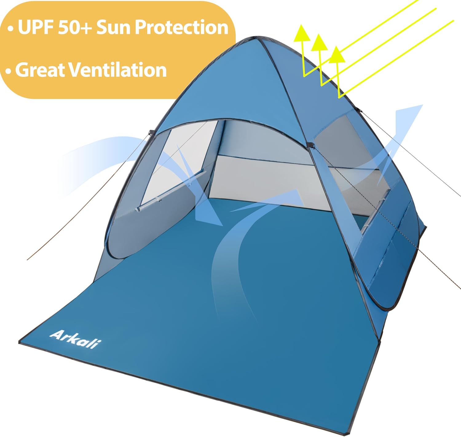 Beach Shade, Pop Up Sun Shade, Beach Tent Easy Pop Up, Instant Sun Shelter, Light Weight, UPF 50+ Blue Shelter for 1 to 2 person