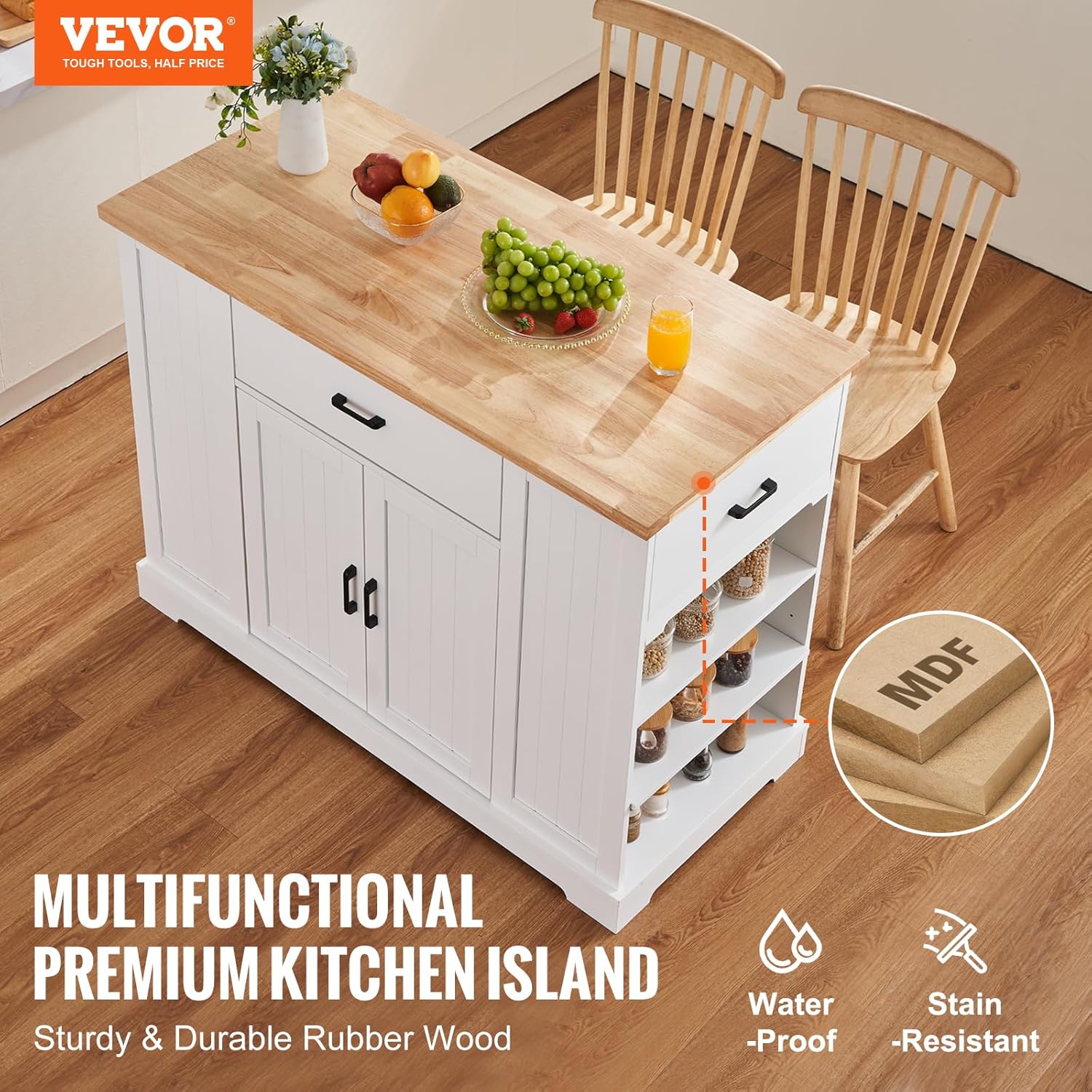 VEVOR Kitchen Island Cart, 46