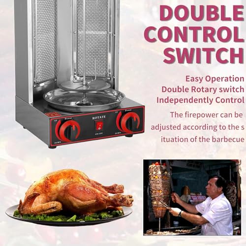 Homemade Chicken Shawarma Machine Countertop Rotisserie Grill Kebab Vertical Rotisserie Propane Turkish Chicken Doner Kebab Broiler,Gas
