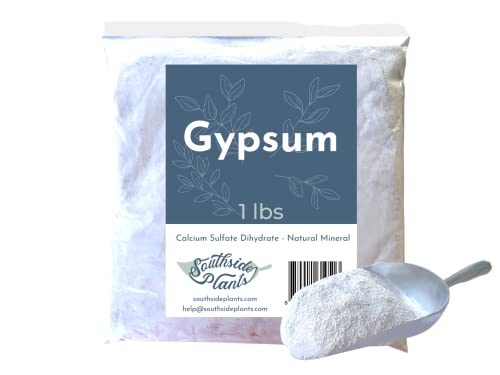 1 lb Gypsum - Natural Mineral Calcium Sulfate Dihydrate Powder - Garden Soil Amendment Fertilizer for Lawns & Plants - Calcium Sulfate Soil Conditioner - 100% Water Soluble 16 oz