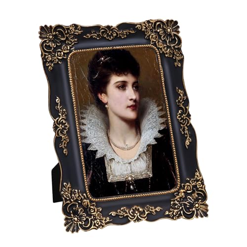 11x14 Vintage Picture Frame Black Baroque Gothic Picture Frames Antique Ornate Victorian for Wall Display, Fits 11x14 or 8x10 Photo with Mat