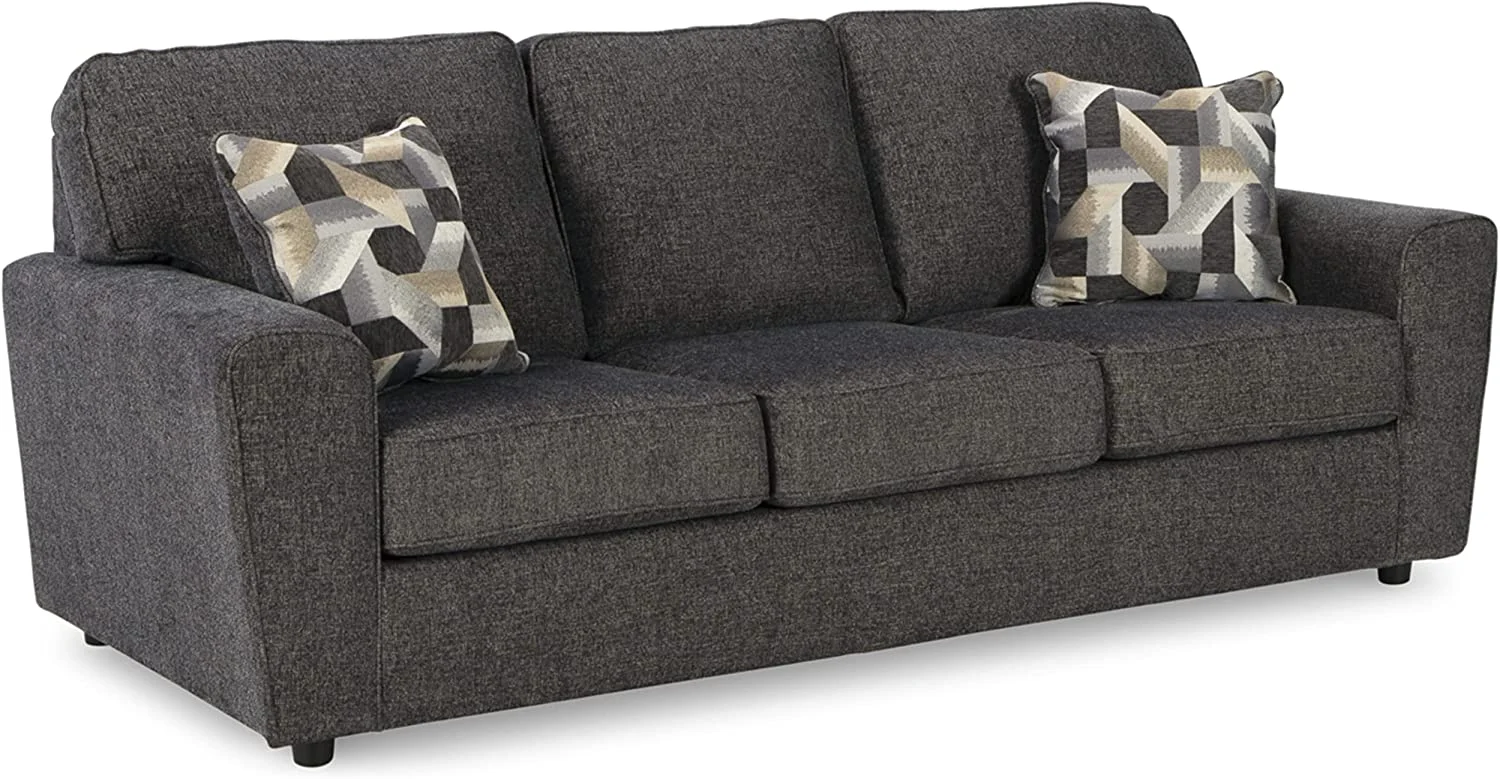 Ashley Furniture Cascilla Contemporary Fabric & Wood Sofa in Gray