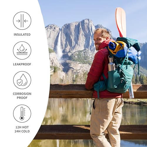 Bambaw 32 oz Water Bottle | Insulated Water Bottles | Water Bottle Stainless Steel | Insulated Travel Water Bottle | Insulated Water Bottle | Stainless Steel Water Bottles | 1 Liter Water Bottles