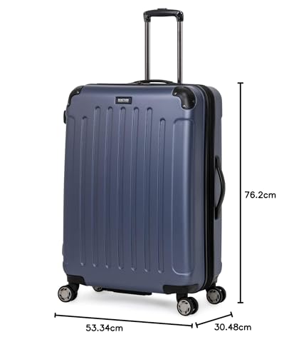 Kenneth Cole REACTION Renegade Luggage Expandable 8-Wheel Spinner Lightweight Hardside Suitcase, Navy Blue, 20-Inch Carry On