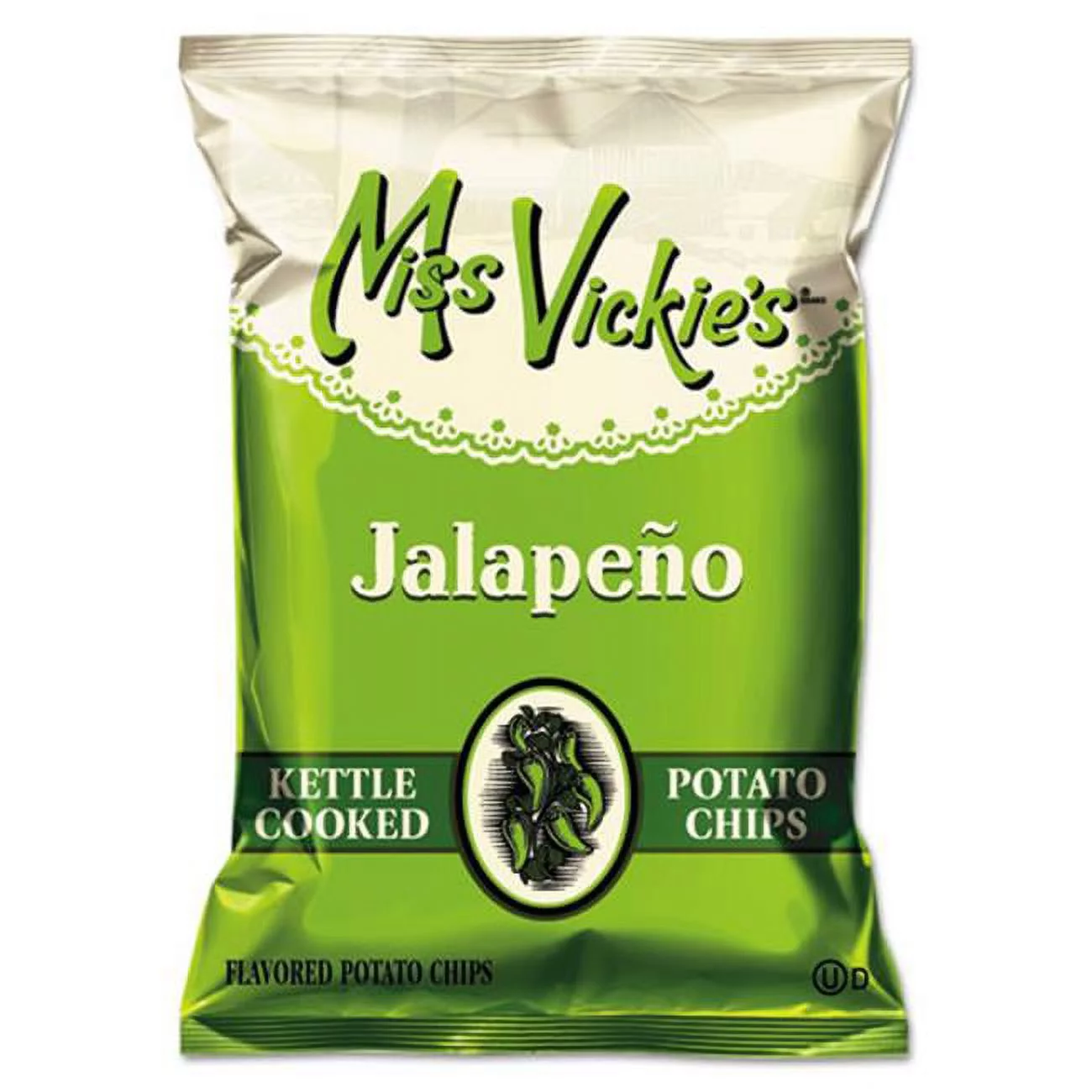 Miss Vickie's Kettle Cooked Jalapeno Potato Chips 1.375 oz Bag 64/Carton 44441
