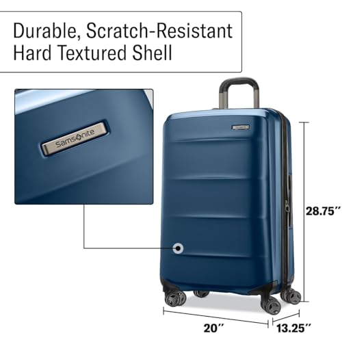 Samsonite Carry-On Pro Front Pocket Hardside Expandable 21-Inch Octiv Luggage: Durable & Impact Resistant, 360° Aero Trac Spinner Wheels, Adjustable Telescopic Handle, TSA Approved Lock - Silver