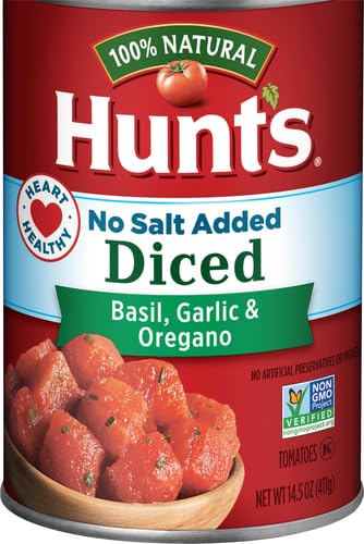 Hunt's Crushed Tomatoes No Salt Added, Keto Friendly, 28 oz (Pack of 6)