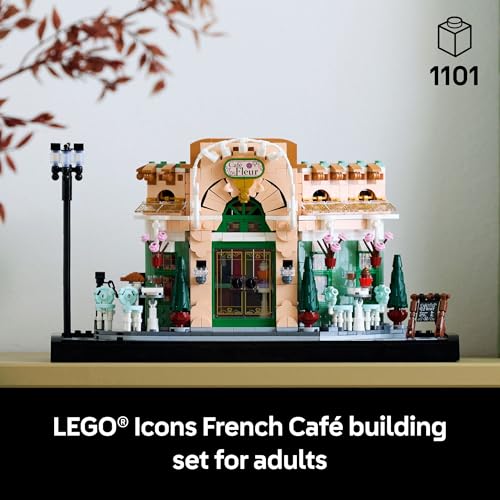 LEGO Icons French Café Paris Building Kit - DIY Set for Adults - Collectible Bedroom and Home Decor - Display for Home or Office - Gift for Coffee Lovers - 10362