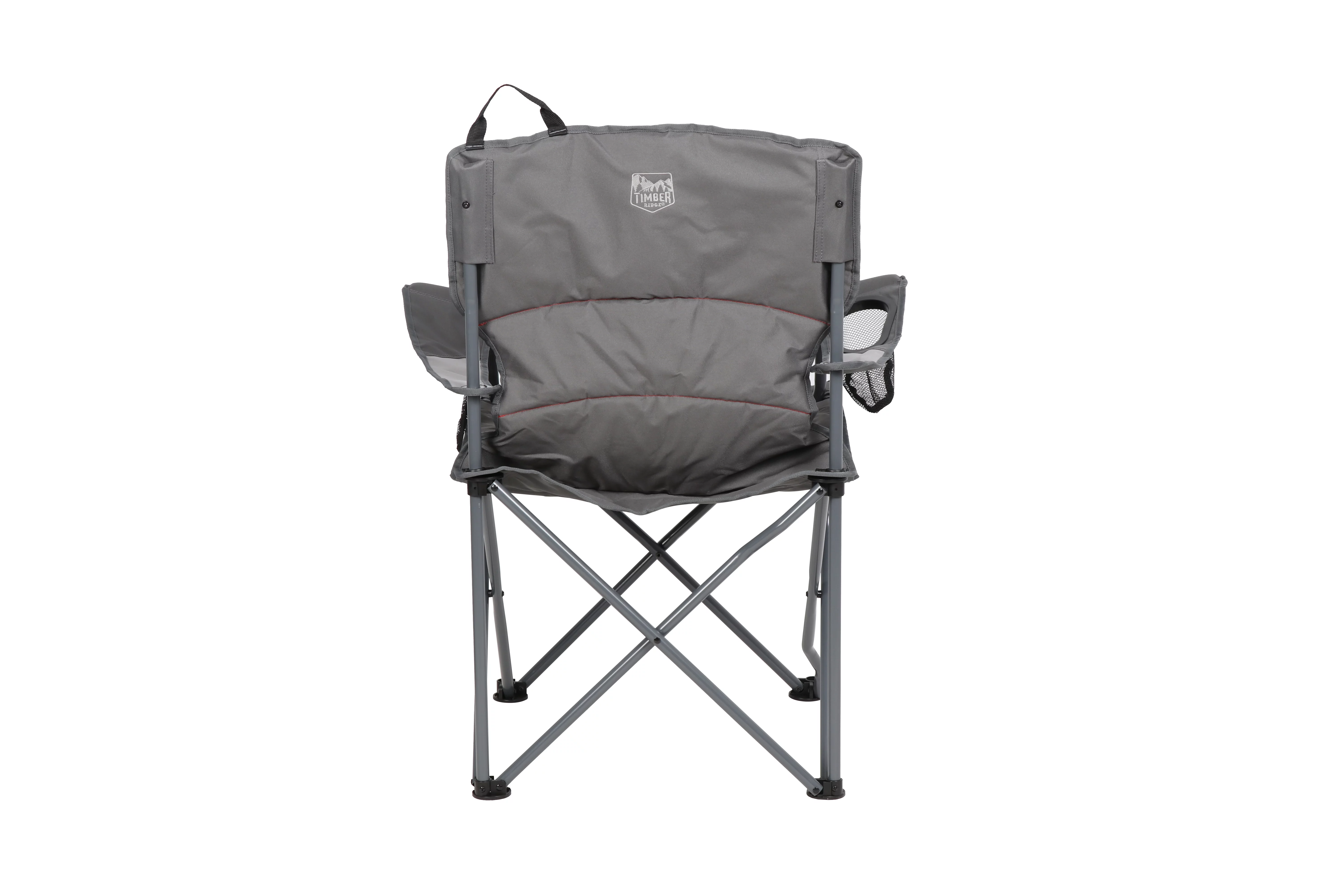 Timber Ridge Sycamore Quad Fold Camping Chair, Red and Gray, Adult