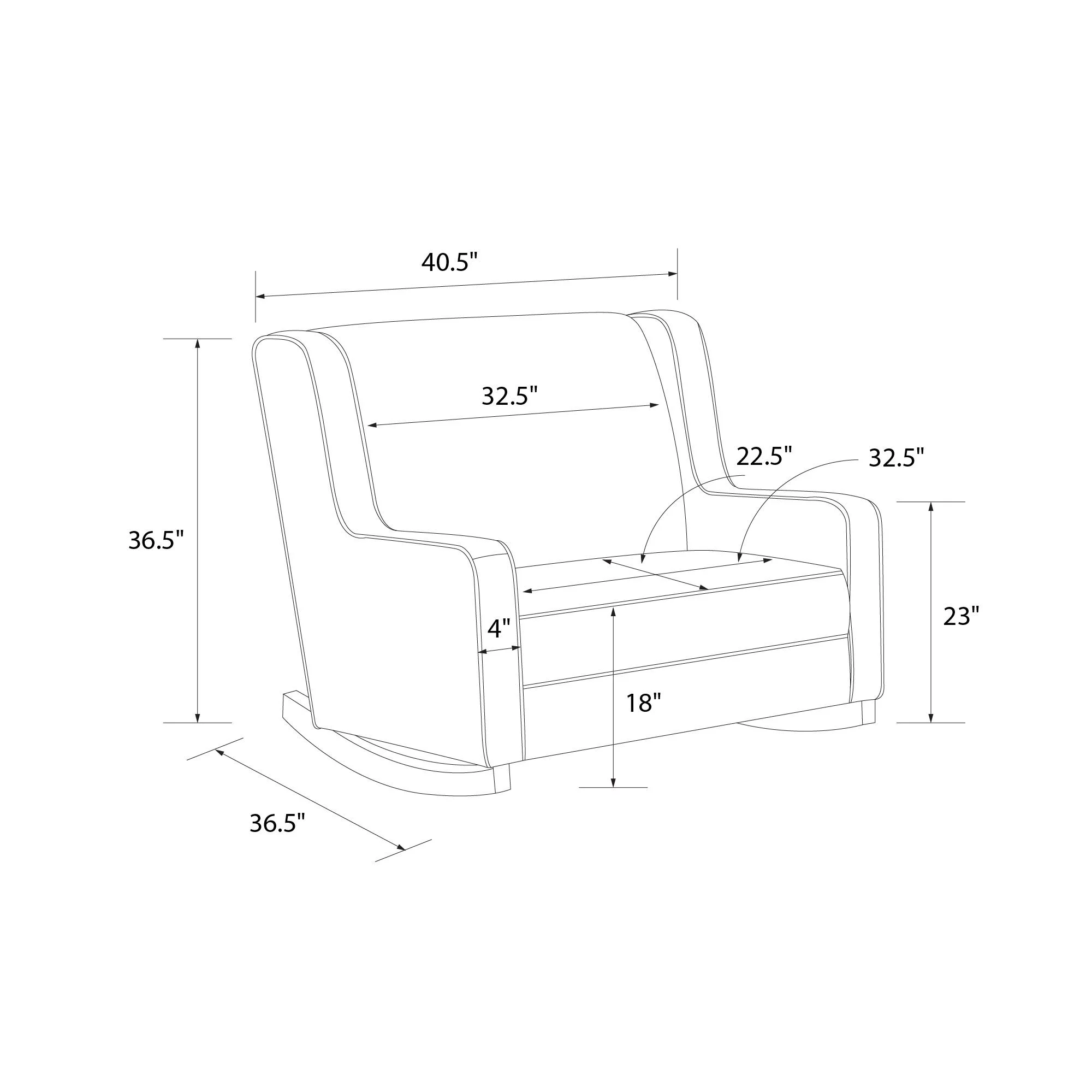 Baby Relax Hadley Upholstered Double Rocker Chair, Beige Microfiber