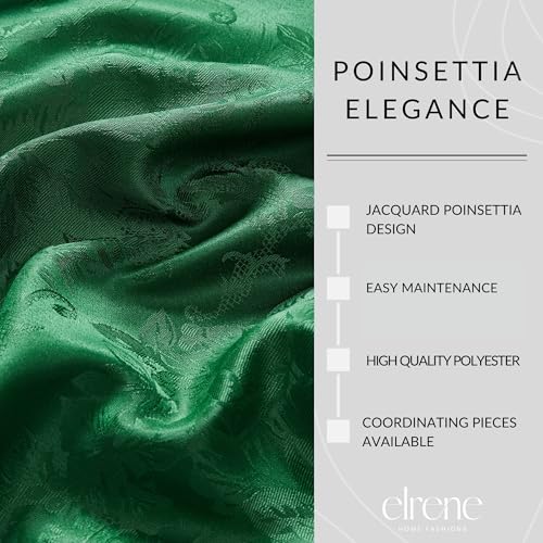 Elrene Home Fashions Poinsettia Elegance Jacquard Holiday Table Runner, 13