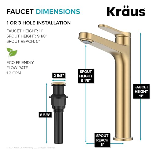 KRAUS Indy Single Handle One Hole Bathroom Sink Faucet in Chrome, KBF-1411CH