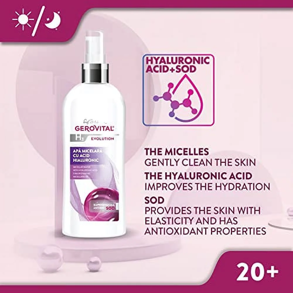 GEROVITAL H3 EVOLUTION Micellar Water with Hyaluronic Acid 150 ml / 5.07 fl oz