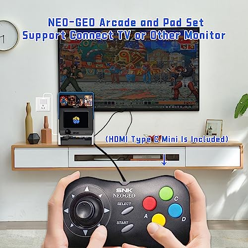 NEOGEO Mini International Arcade and Black Gamepad, 40 Pre-Loaded Classic SNK Games