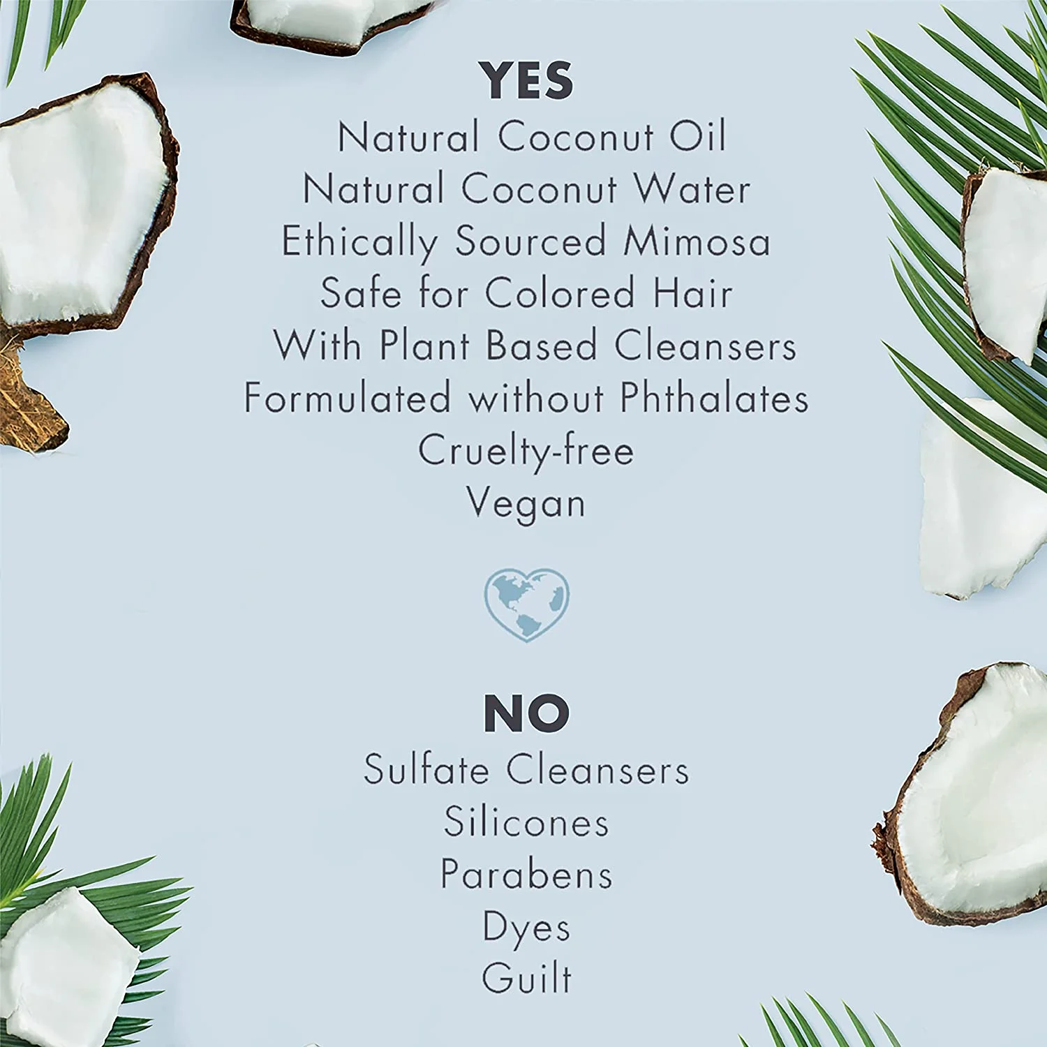 Thickening Shampoo and Conditioner Hair Care For Fine Hair Coconut Water and Mimosa Flower Sulfate-Free, Paraben-Free, Vegan 32.3 oz 2 Count