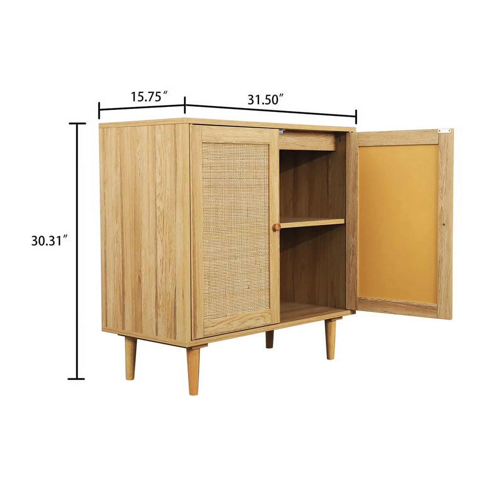 CoSoTower Rattan Storage Cabinet: Accent Cabinet with Doors, Buffet Cabinet with Storage for Living Room, Hallway, Bedroom