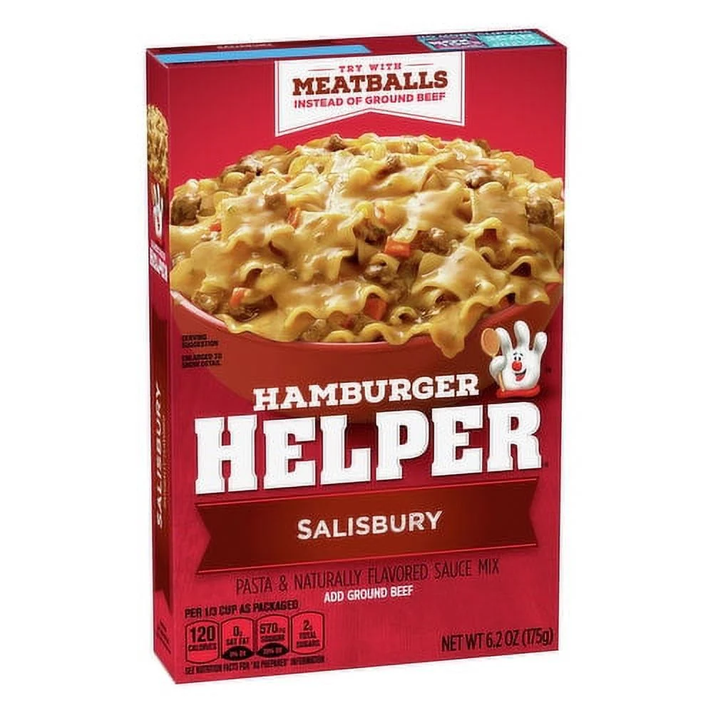 Hamburger Helper Pasta & Sauce Mix, Salisbury, 6.2 oz Box, Quantity of 6