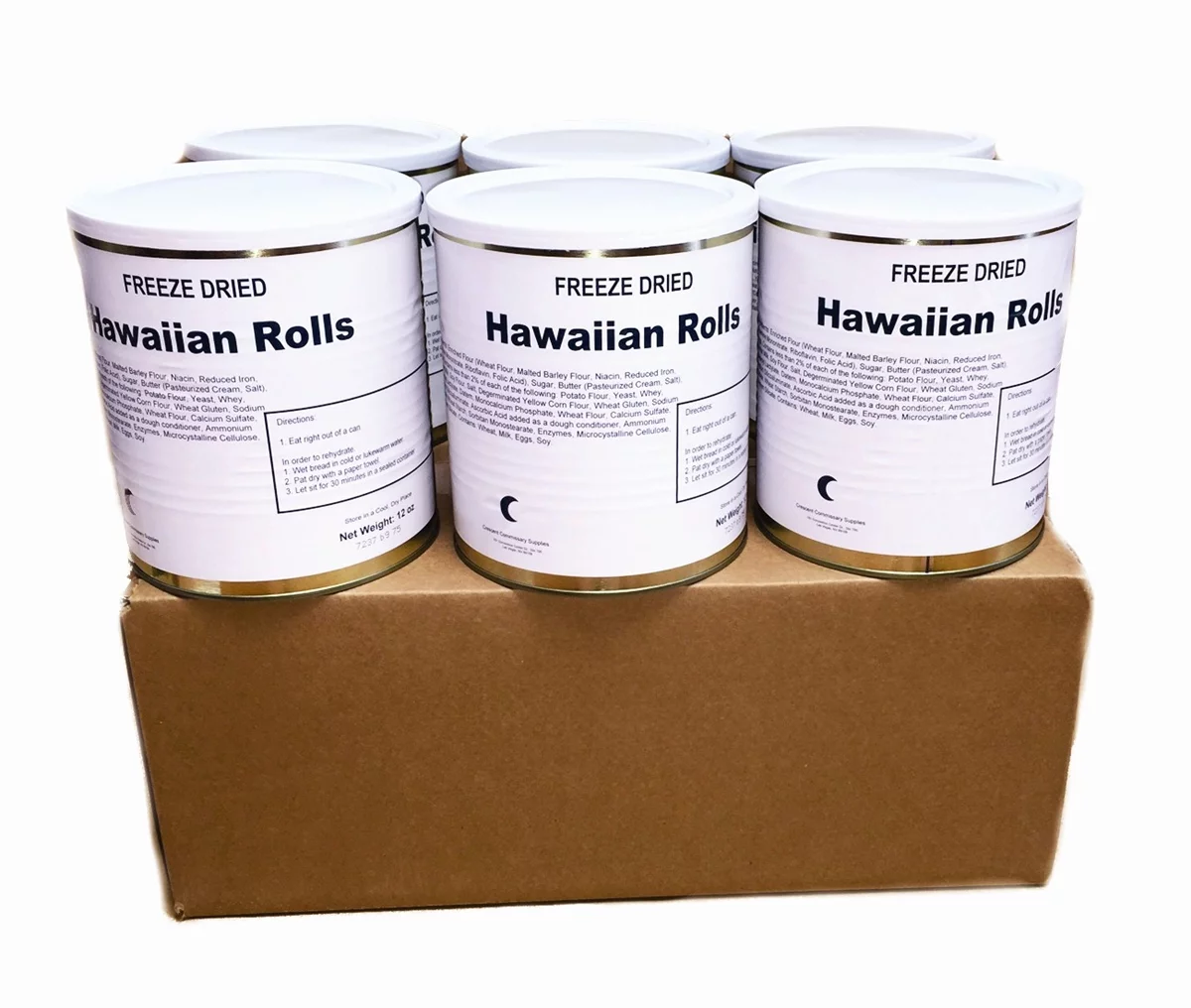 Military Surplus Freeze Dried Long Shelf Life Emergency Food Ration Hawaiian Rolls #10/12oz/Can - 1 Can