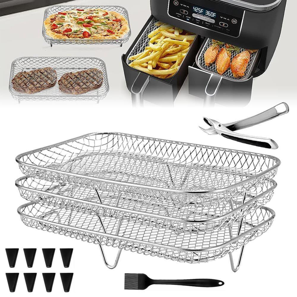 Stainless Steel Air Fryer Rack&Accessories for Ninja Dual Air Fryer AF300UK DZ201