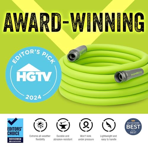 Flexzilla Garden Hose 5/8 in. x 50 ft., Lightweight All-Weather Water Hose, Durable and Flexible, Leak-Free Connections