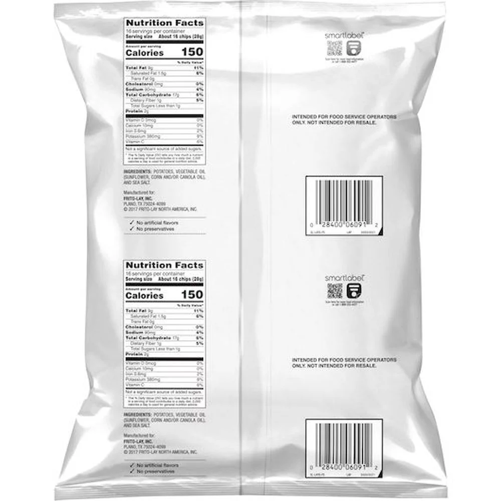 Lays Regular Kettle Potato Chips, 1 Pound -- 8 per Case.