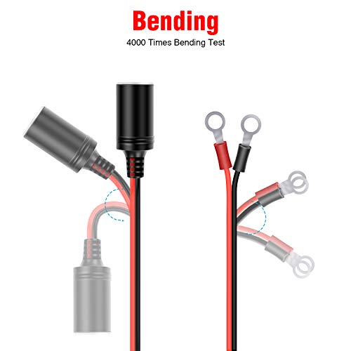 Nilight Female Cigarette Lighter Adapter Car Battery Extension Charge Cable