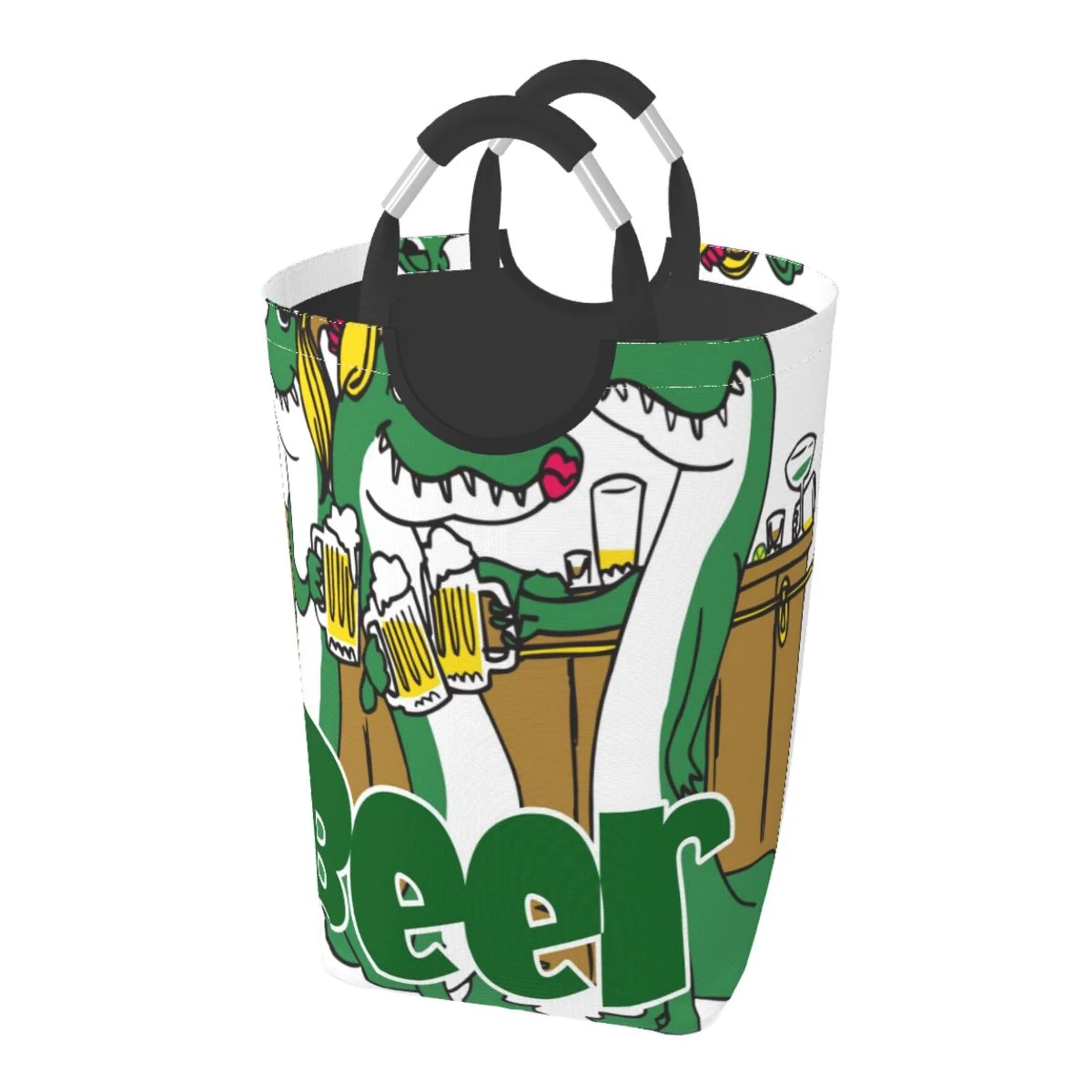 XMXY Beer Taking Drink Craft Rectangular Laundry Basket Organizer , Collapsible Folding Tall Clothes Hampers for Laundry with Handles