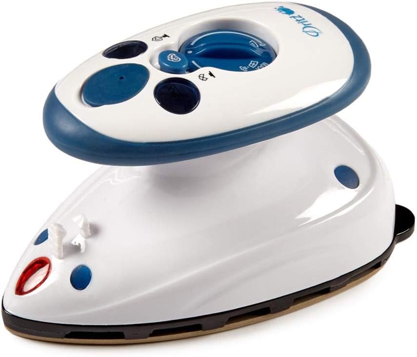 Dritz Mighty Steam Iron Portable Mini Iron White/Blue
