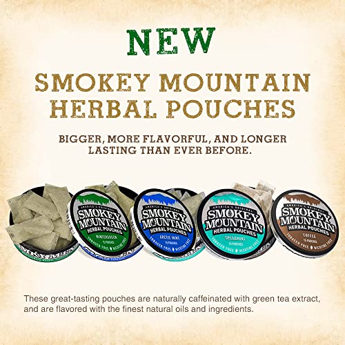 Smokey Mountain Pouches - Nicotine-Free and Tobacco-Free - 5 Cans - 15 Energy Pouches Per Can