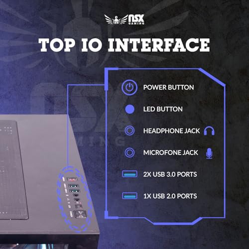 NSXGAMING Nova Desktop Gaming Computer (AMD Ryzen 5 5600G, 16GB 2 * 8 GB DDR4 3600, 512Gb M2 NVME SSD, RGB Fans, W11 64-bit Ready, Wify Ready, Mouse and Keyboard)