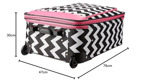 Rockland Vara Softside 3-Piece Upright Luggage Set, Expandable,Black dot, (20/22/28)