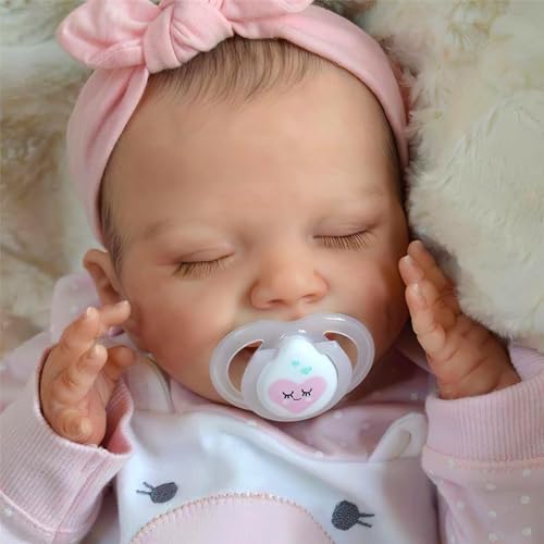 BABESIDE Lifelike Reborn Baby Dolls - 20-Inch Sweet Smile Realistic-Newborn Vinyl Reborn Baby Doll Silicone Full Body Sleeping Baby Girl Real Life Baby Dolls Set for Kids