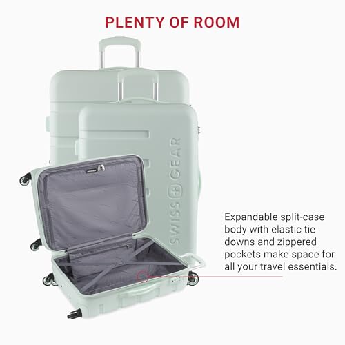 SwissGear 7366 Hardside Expandable Luggage with Spinner Wheels, White, Carry-On 19-Inch