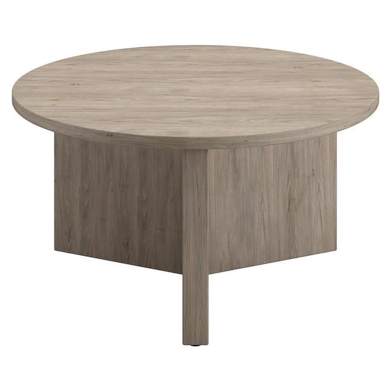 HomeRoots  32 in. Grey Grain Round Coffee Table