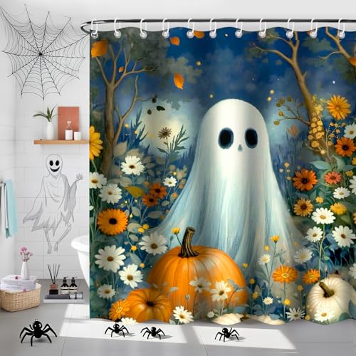 4Pcs Christmas Shower Curtain Set - Merry Christmas Bathroom Set Holiday Shower Curtain with Non-Slip Rugs, Toilet Lid Cover and Bath Mat