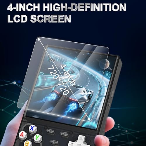R36Ultras Retro Handheld Game Console with Open Source Linux System,4.0-Inch IPS Screen,64GB TF Card Contains 15,000+ Games, WiFi-Enabled Retro Games Console Handheld Emulator Console-Black