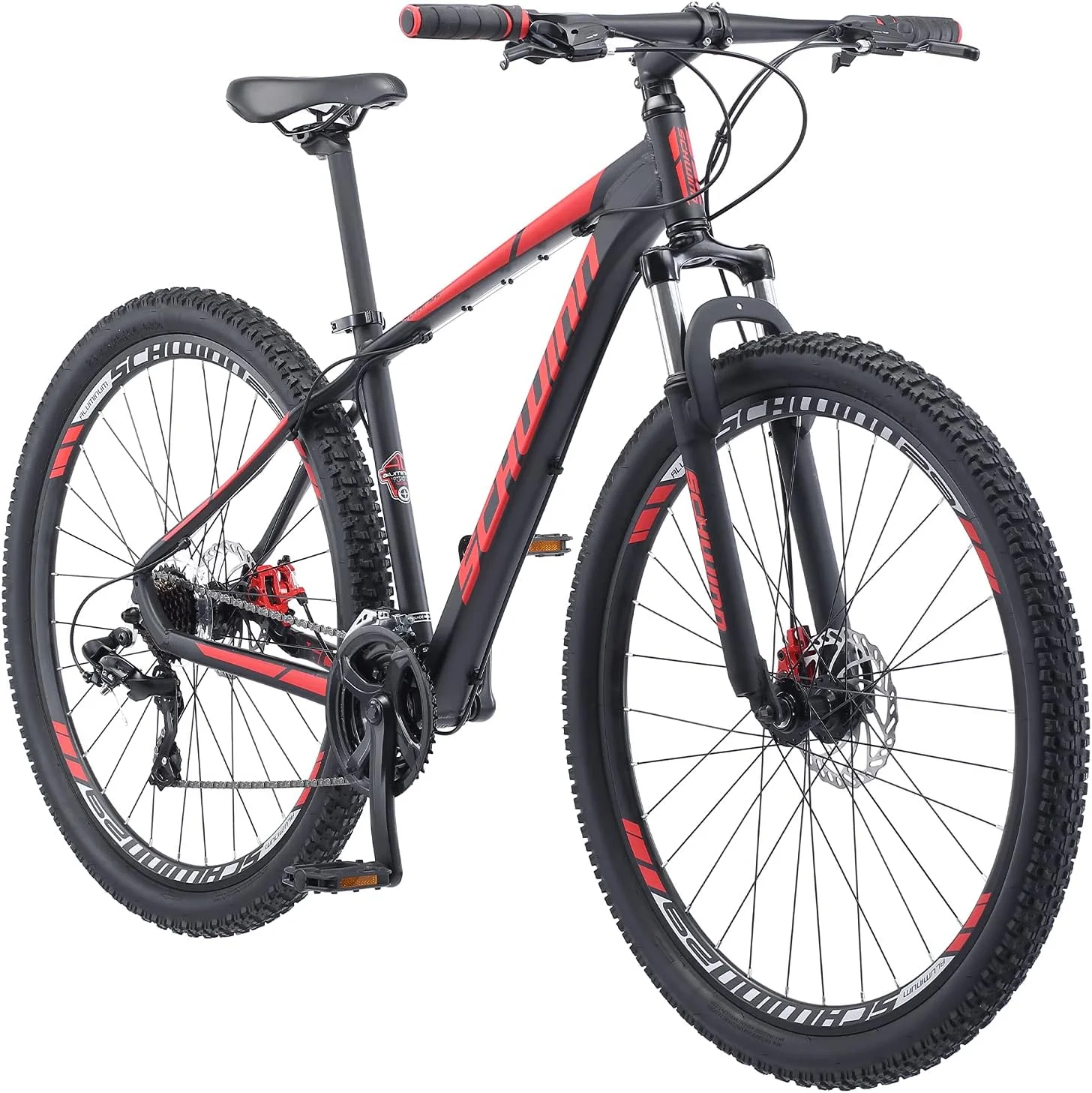 Open Box Schwinn Bonafide Mountain Bike, 24 Speed, 29 Inch Wheels - Matte Black/Red
