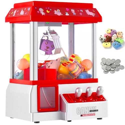 Claw Machine for Kids Toy Mini Claw Machine Candy Grabber Prize Dispenser Vending Machine Arcade Game Machines for Home Party Christmas Birthday Gifts Cool Girl Toys