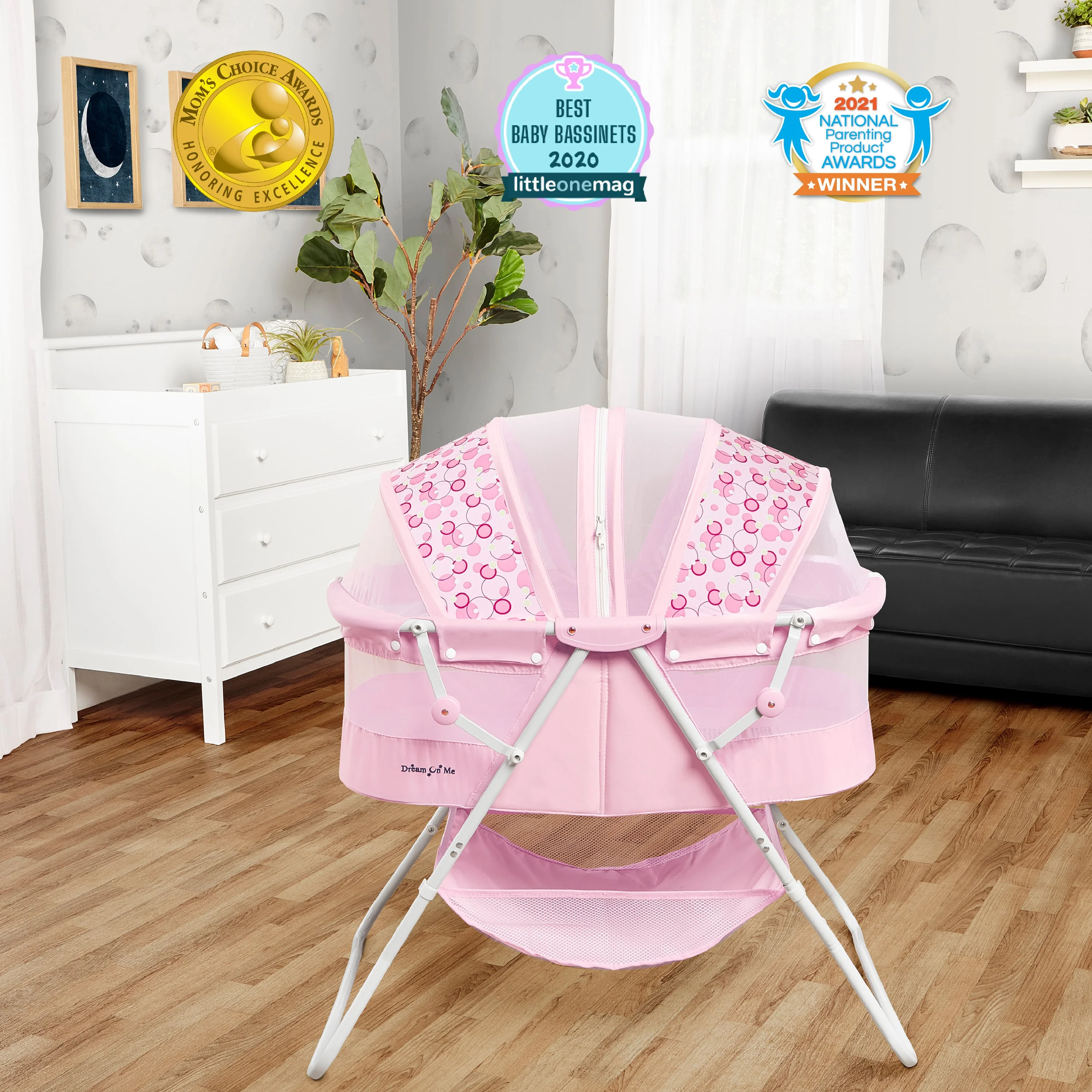Dream On Me Karley Bassinet in Pink