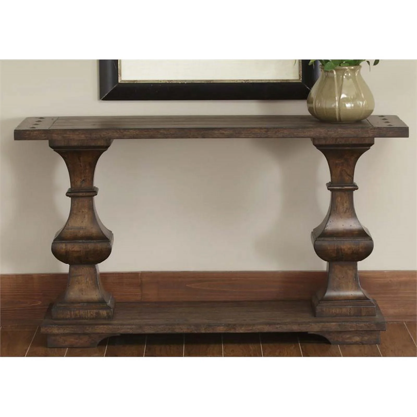 2 Piece Living Room Set Console Table and Coffee Table in Kona Brown