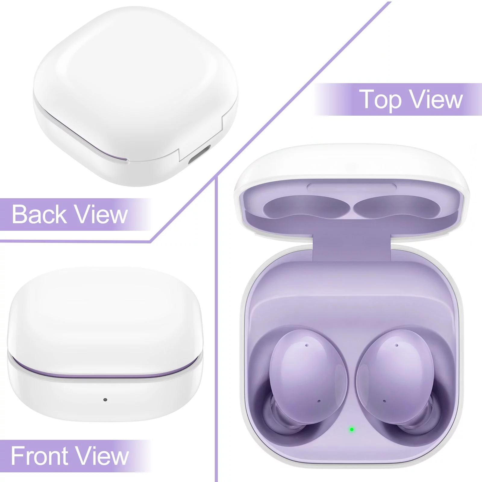 UrbanX Street Buds 2 for Infinix Zero X Neo - Truly Wireless Bluetooth Headphones with Noise Isolation, Amplified Bass and Dual Dynamic Microphone - Purple