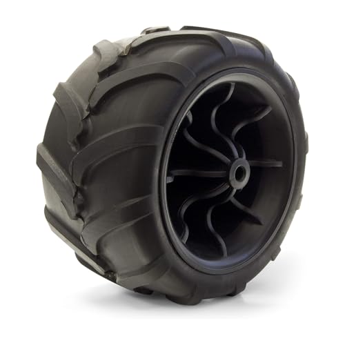 Creative Outdoor Single Replacement Solid Tire Wheel Heavy Duty for All-Terrain Wagons, Utility, Garden Cart, Black, Lime Green