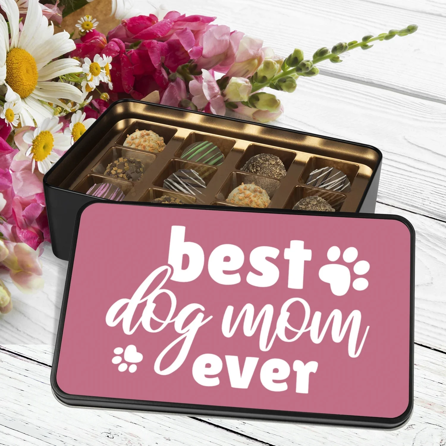 Best Dog Mom Ever Chocolate Truffle Keepsake Tin