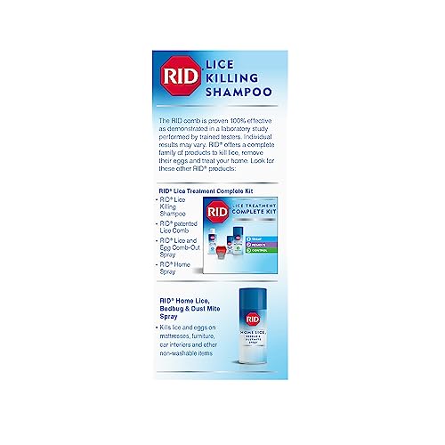 Rid Lice Killing Shampoo Proven Effective Head Lice Treatment for Kids and Adults Includes Nit Comb Bottle Ounces, Piece Set, 2 Fl Oz