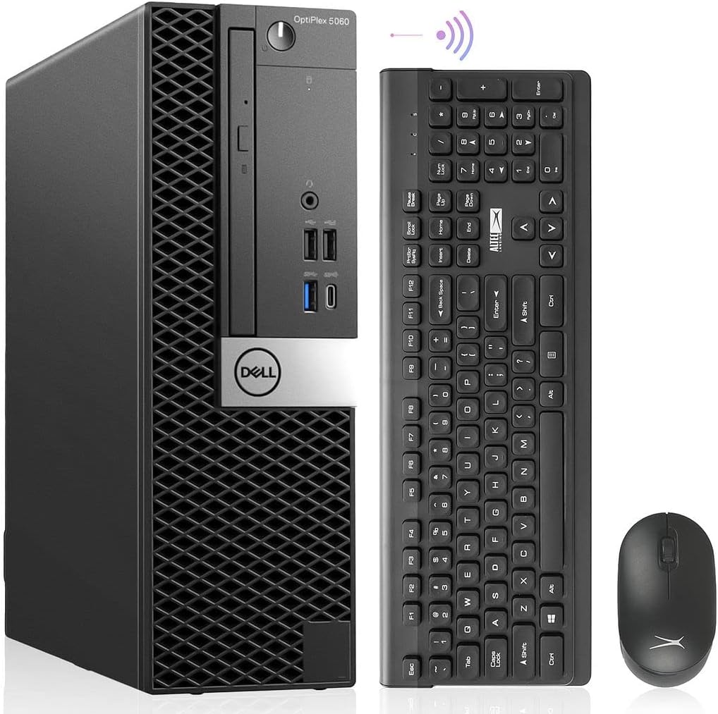 Dell OptiPlex 5060 SFF Desktop Computers Windows 11, Intel 6-Core i7-8700, 32GB DDR4 Ram, 1TB NVMe M.2 SSD, Wireless Wi-Fi 6e AX210, HDMI Small Form Factor PC, ONLY by Titan ITAD(Renewed), Black