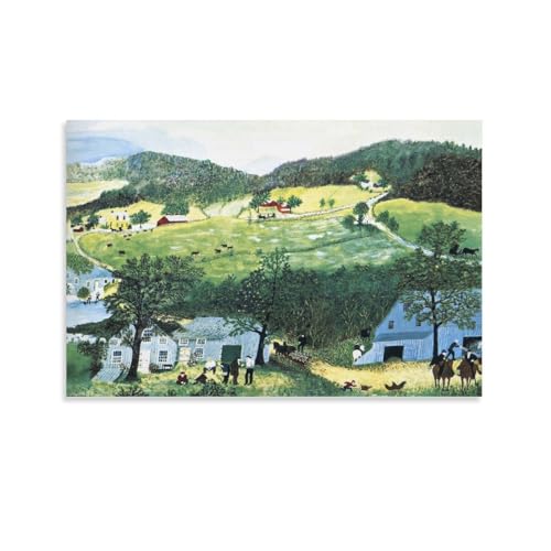 HBHULXN Artist Grandma Moses Neo Classical Art Primitivism Poster Canvas Wall Art Posters For Room Aesthetic And Decor 2 Pictures For Living Room Bedroom Decor 20x30inch(50x75cm) Unframe-style
