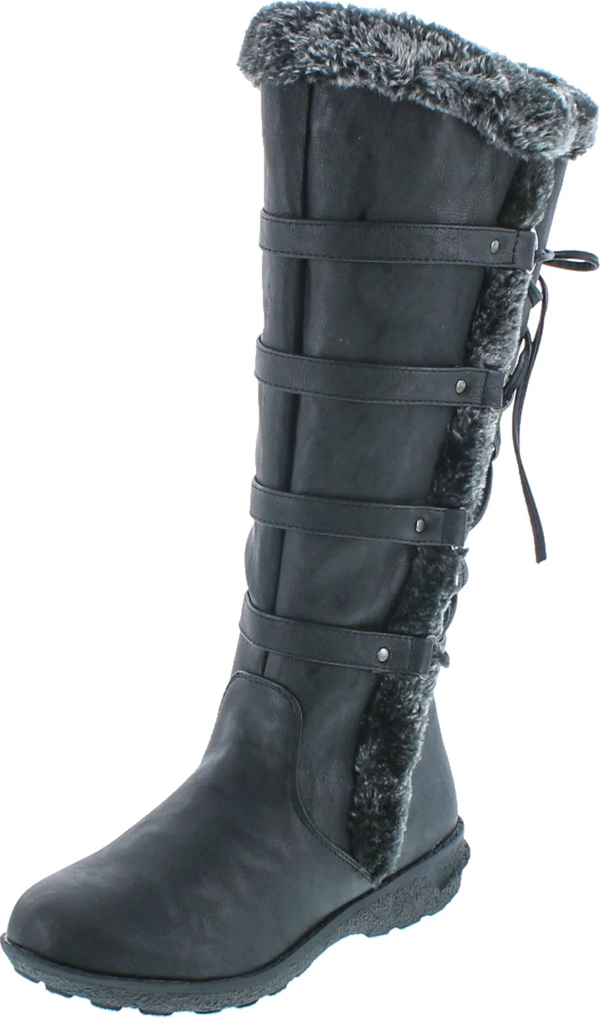 Forever Aura-42 Womens Back Lace Up Knee High Boots Winter Boots