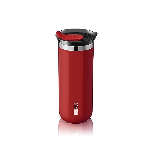 WACACO Octaroma Classico Vacuum Insulated Coffee Mug, Double-wall Stainless Steel Travel Tumbler With Drinking Lid, 6 fl oz (180ml), Carmine Red