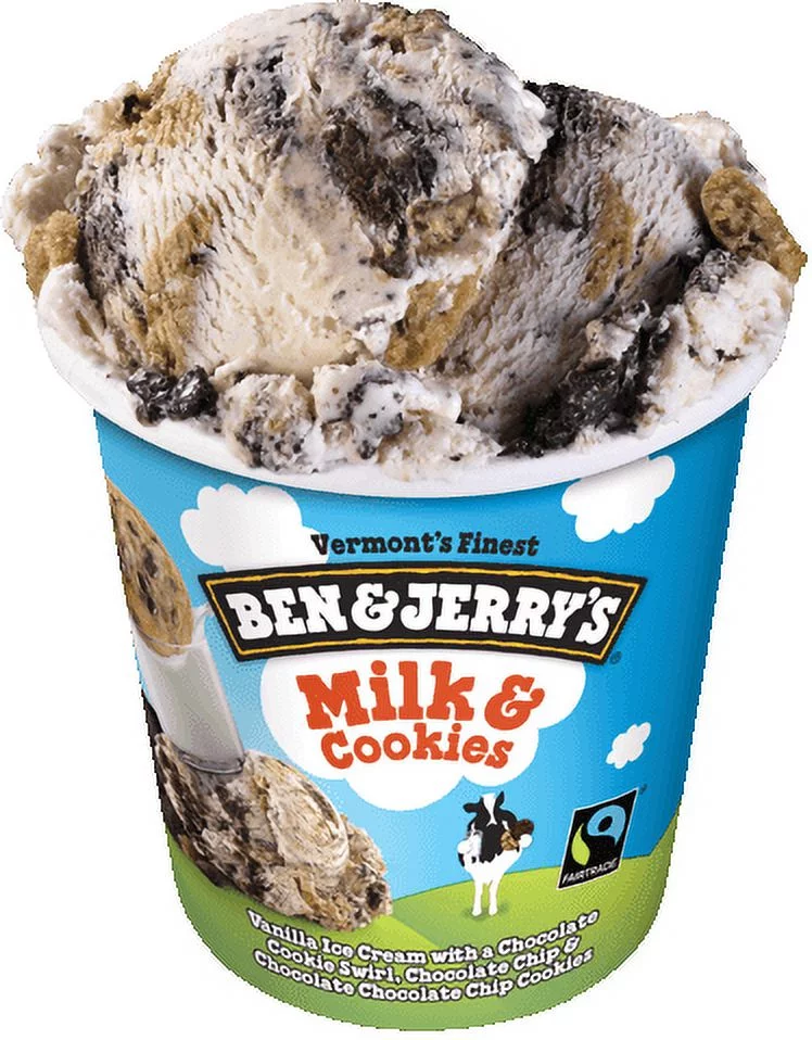 Ben & Jerry's Milk & Cookies Ice Cream, 16 oz. Pint, 6-Pack (Frozen)