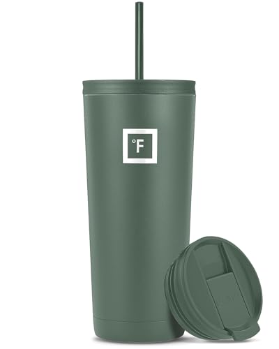 IRON °FLASK Classic Tumbler - Vacuum Insulated Stainless Steel Water Bottle, Double Walled, Drinking Cup, Insulated Travel Mug (Cotton Candy, 24 oz Solid Lid)